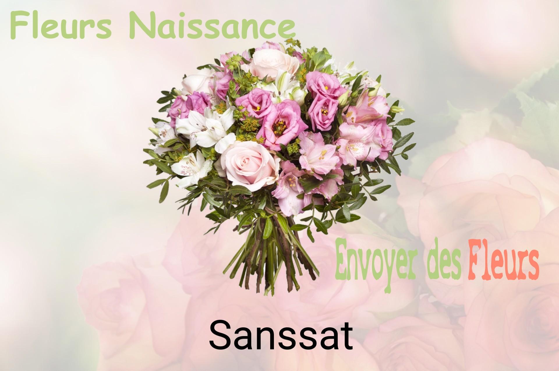 Bouquet de fleurs de naissance livré à Sanssat