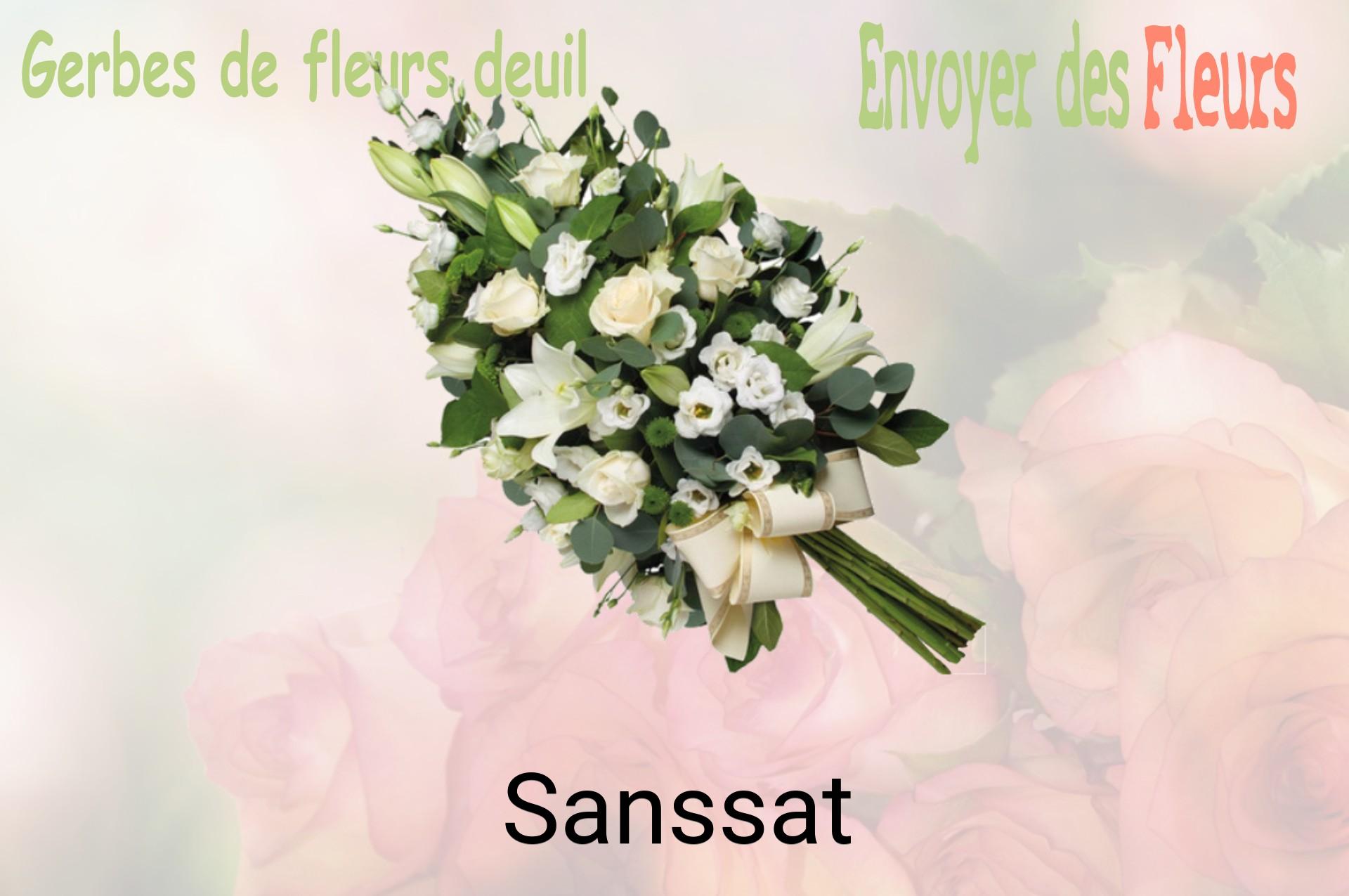 Gerbe de fleurs de deuil livrée à Sanssat